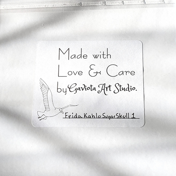 Frida Kahlo Sugar Skull 1 Acrylic Painting - Picture 4 of 7